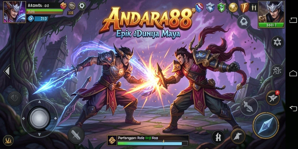Screenshot ANDARA88 menampilkan aksi pertarungan yang dramatis dan intens.