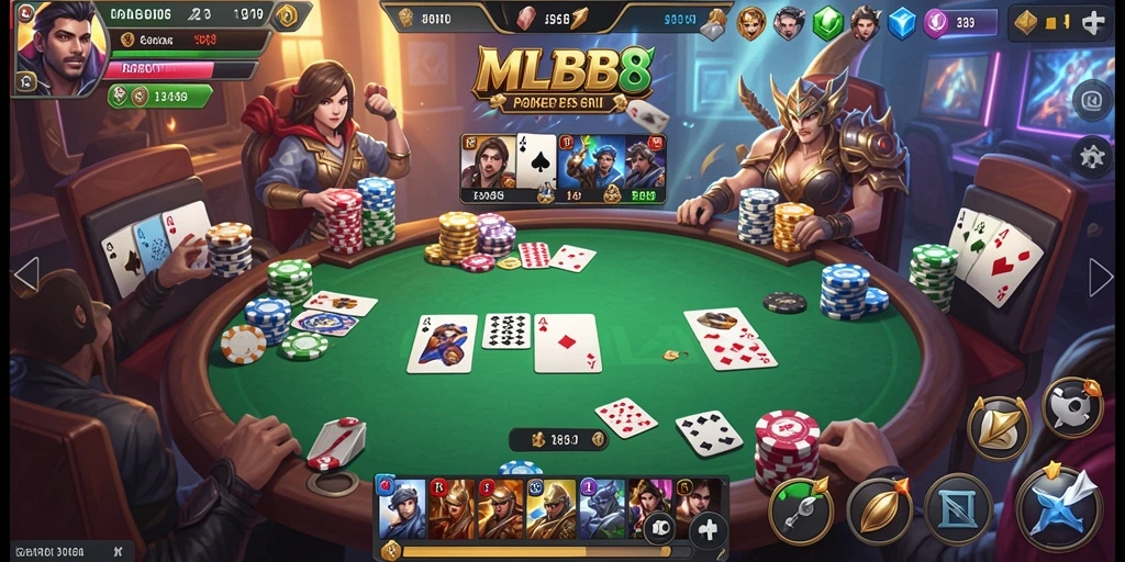 Gameplay poker seru dengan antarmuka menarik di MLBB8.