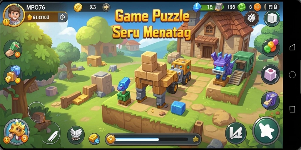 Screenshot MPO76 menampilkan gameplay seru dalam menyelesaikan teka-teki Puzzle.
