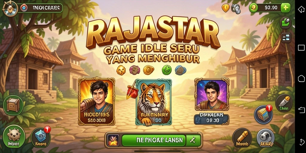 Tampilan menarik dari gameplay RAJASTAR dengan aksi Idle yang menyenangkan.
