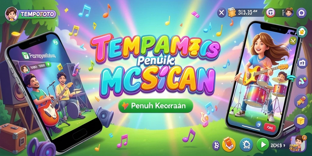 Tampilan gameplay TEMPOTOTO yang mengasyikkan dan penuh warna.